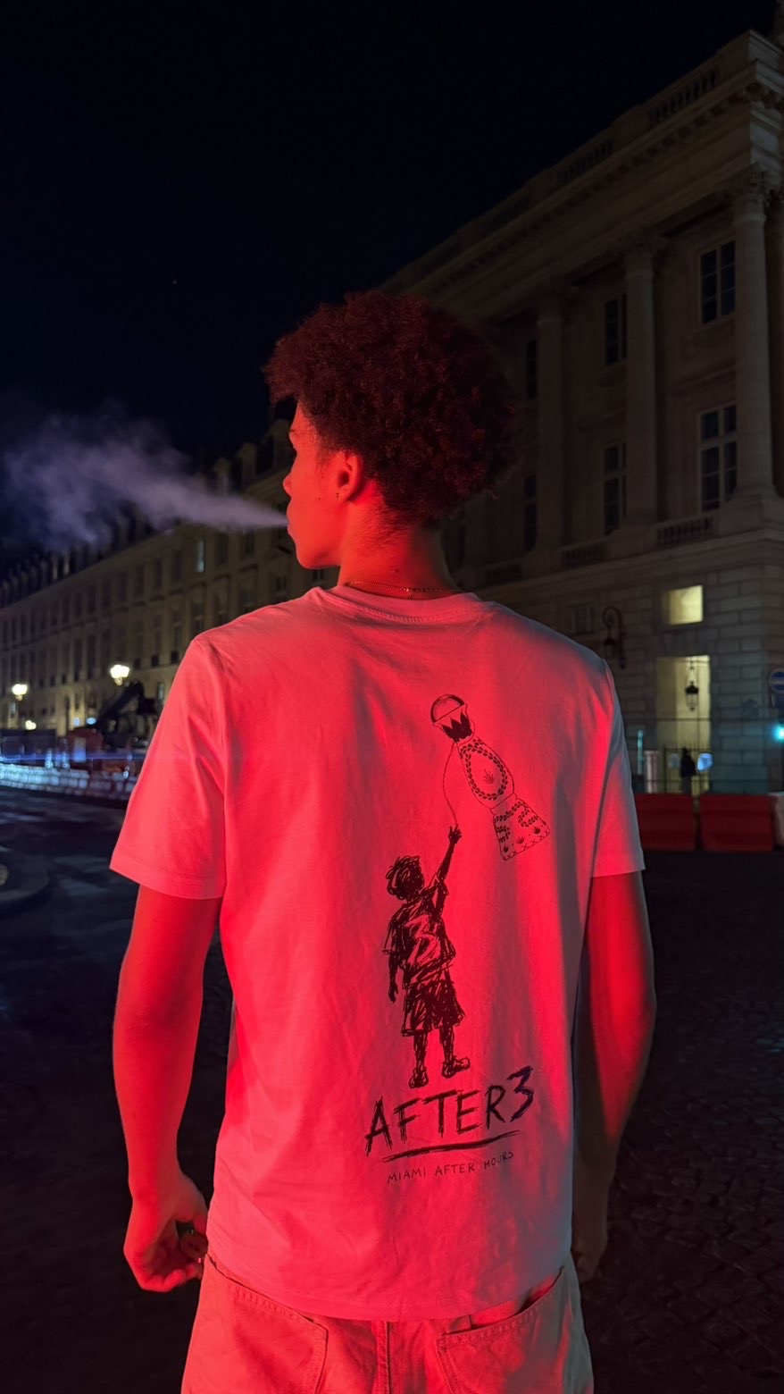 After 3 t-shirt, back view worn